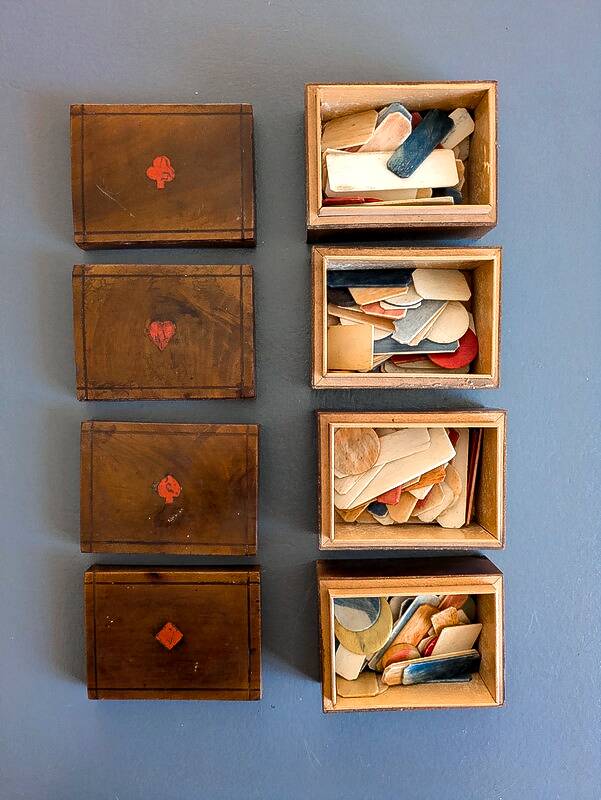 19th century wooden game box