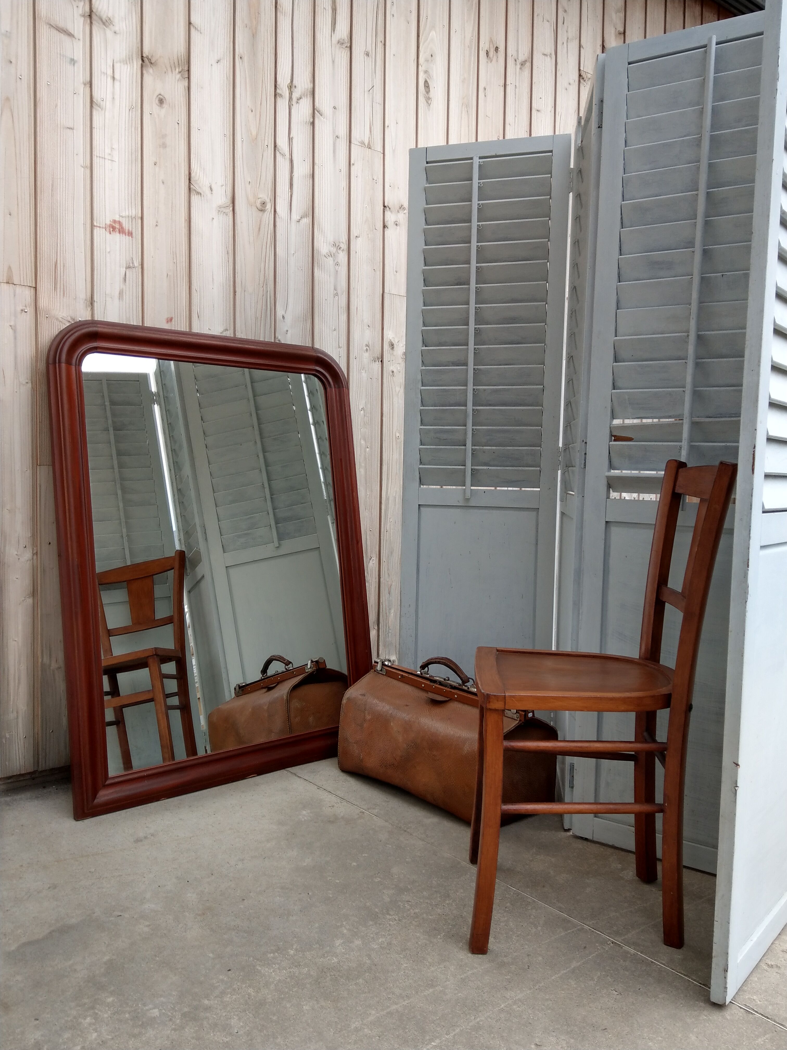 Louis Philippe mirror in mahogany 120x90cm