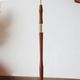 Vintage Scandinavian floor lamp in wood and gold brass — Beige lampshade