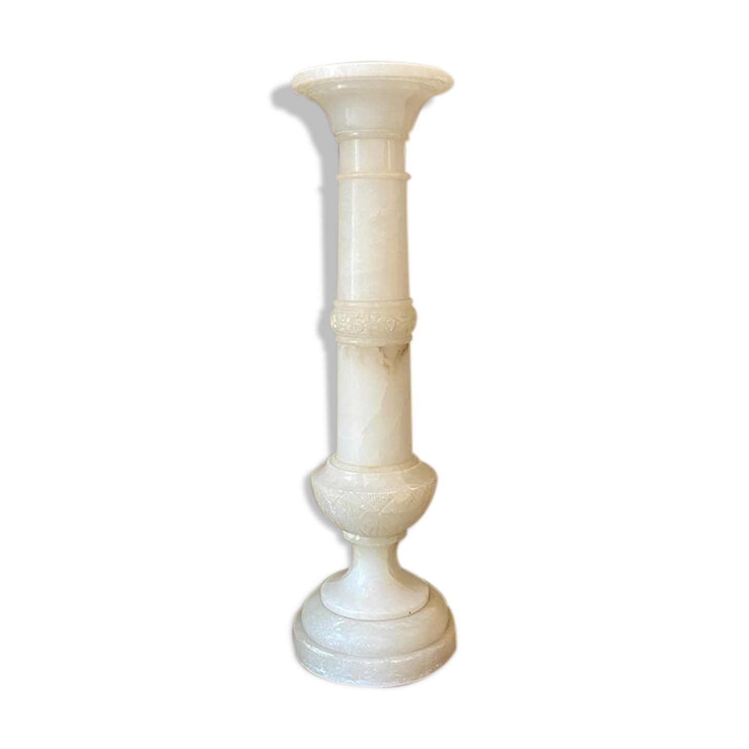 Column, white alabaster harness