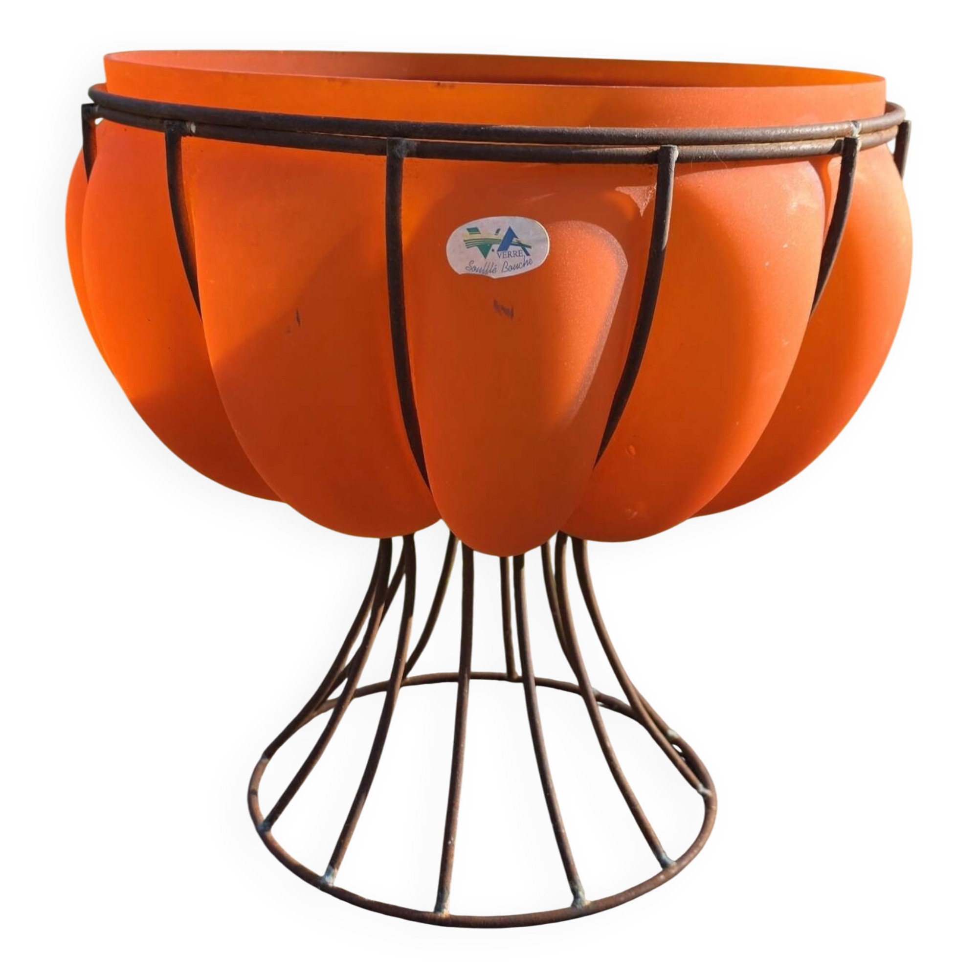 Large orange bowl/vintage centrepiece