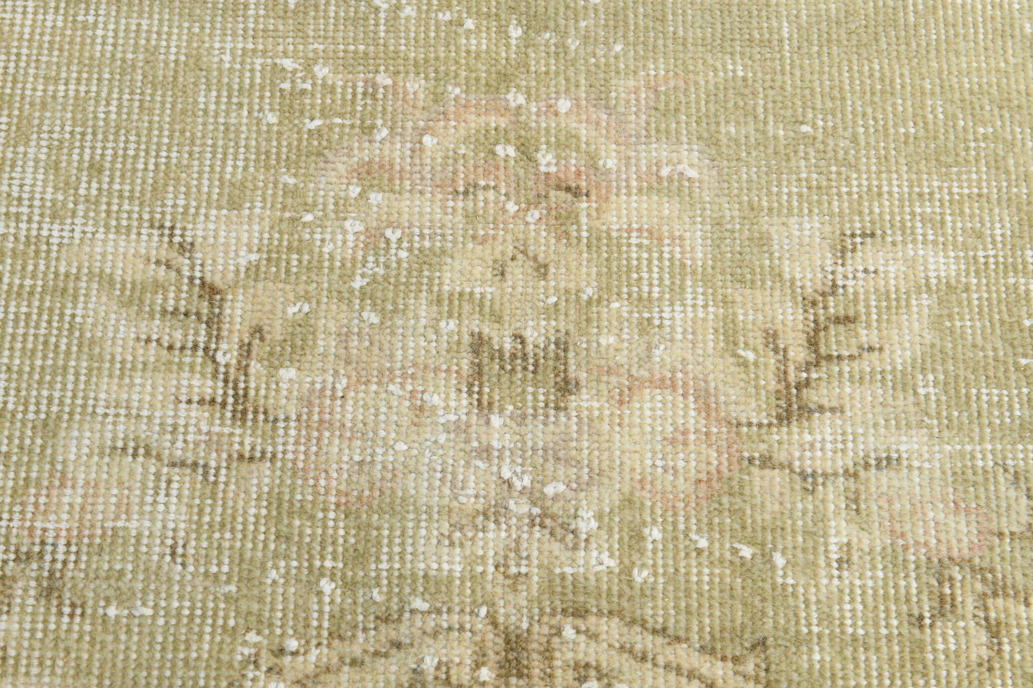 5x8 Green Cream Oriental Turkish Vintage Rug,  142x240Cm