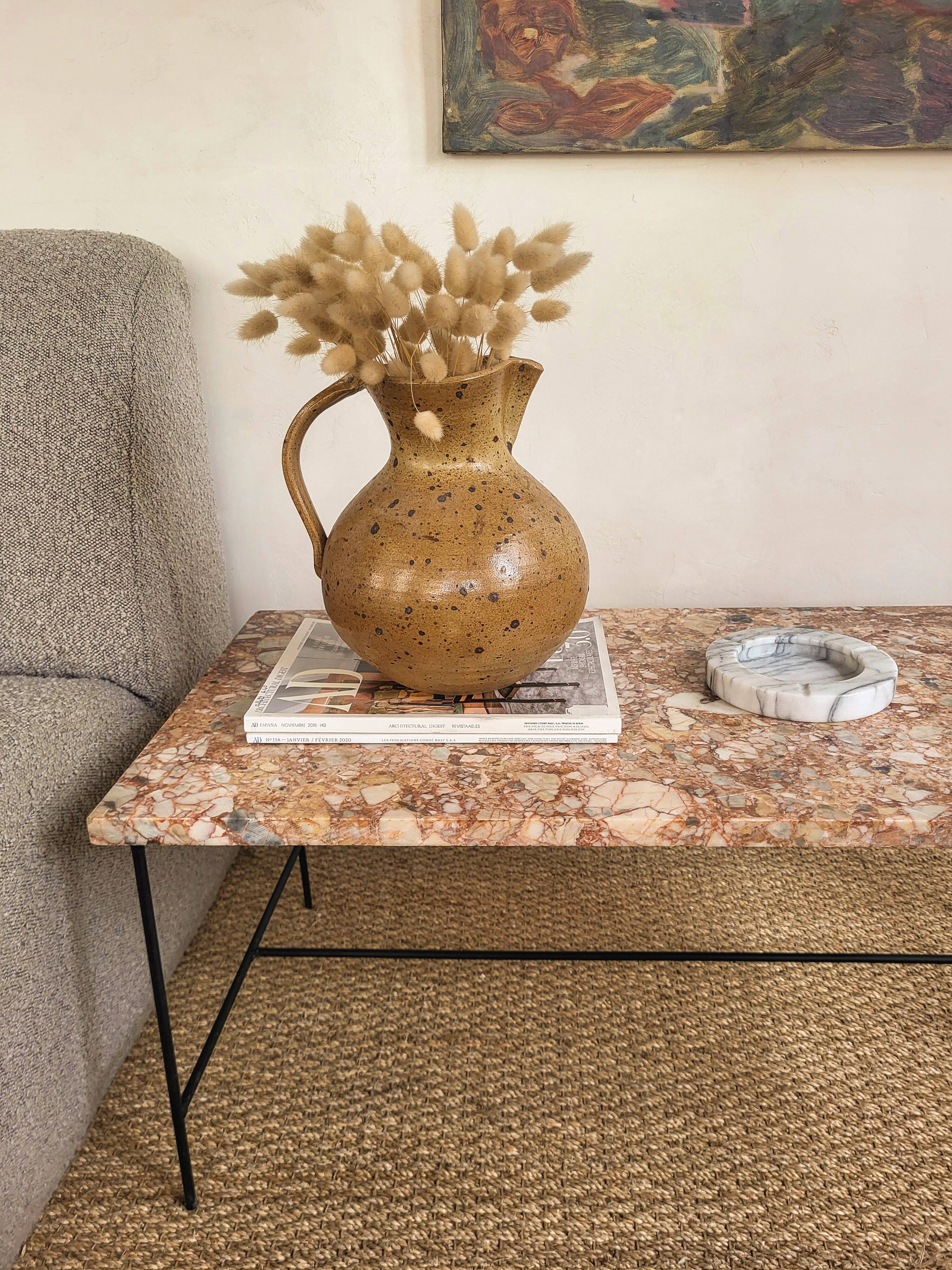 Rosso marble coffee table