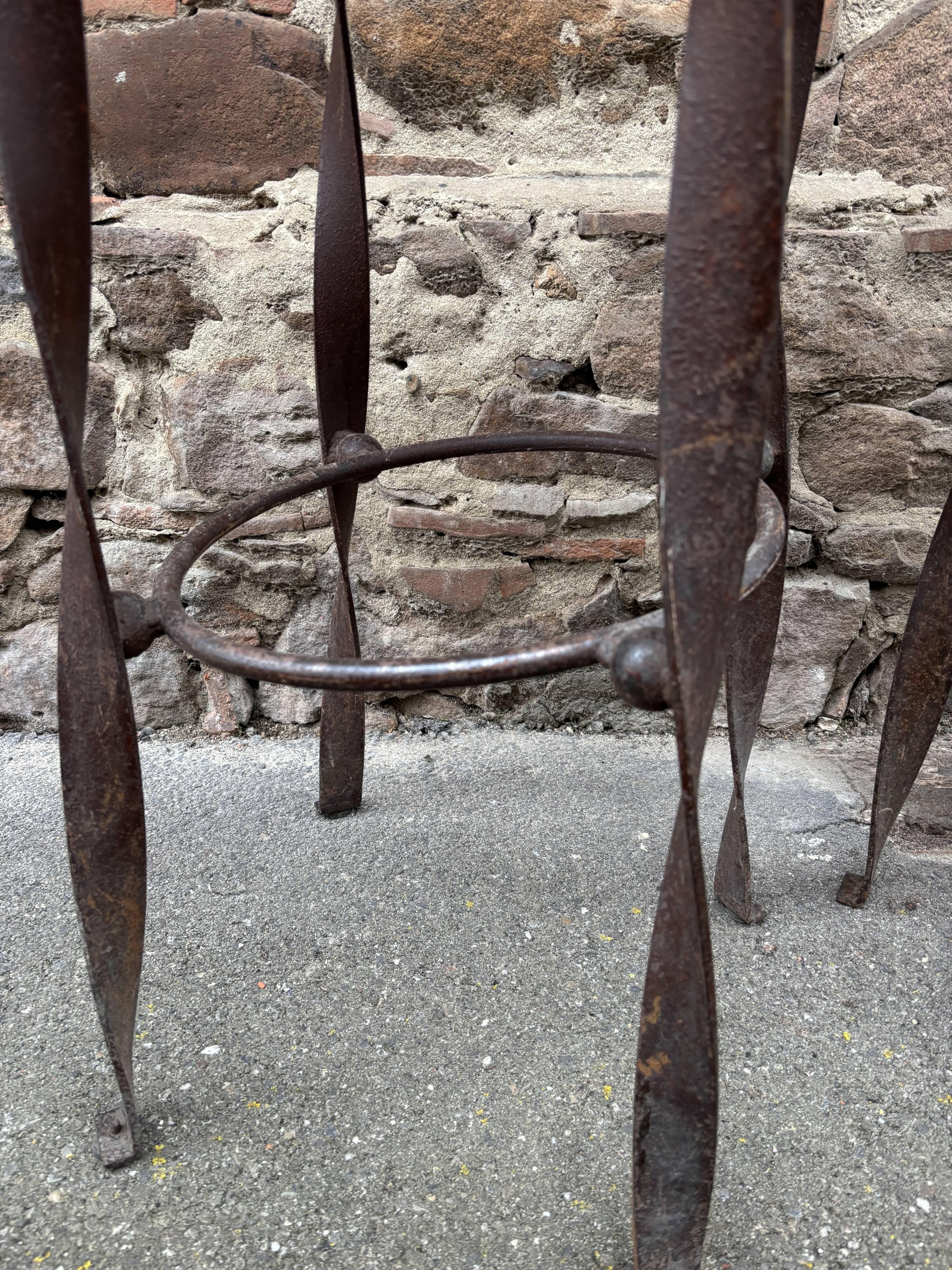 Set of 4 bar stools restaurant pub tavern metal 1970s