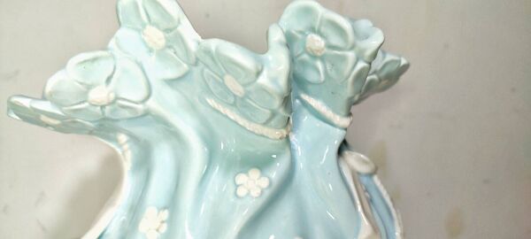 Pot, vase en céramique bleue, Espagne, années 1980