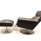 Fauteuil lounge Kaufeld Siesta 62 avec pouf par Jacques Brule