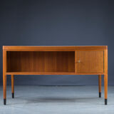 Asymmetrical Mid-Century Teak Desk with Bar, 1960s