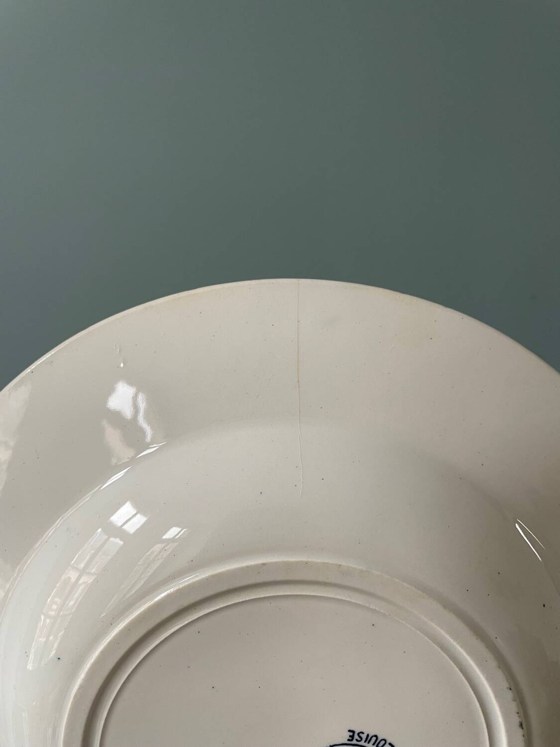 Series of 8 Marie-Louise soup plates, Moulin des Loups and Hamage