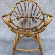Fauteuil en rotin des années 60 France