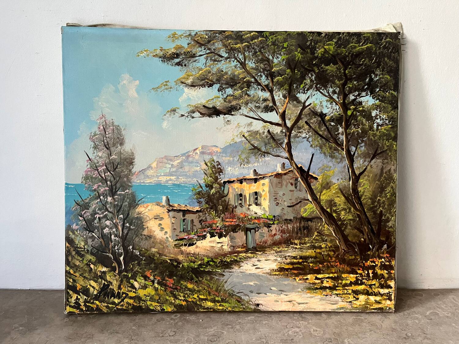 Villa by the seaside in Ramatuelle, oil on canvas signed Picard 1926.