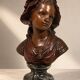Bust of a woman 40 cm – Art Nouveau style – bronze effect finish