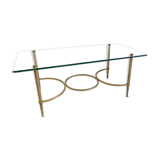 Brass and glass coffee table - 50s