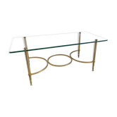 Brass and glass coffee table - 50s