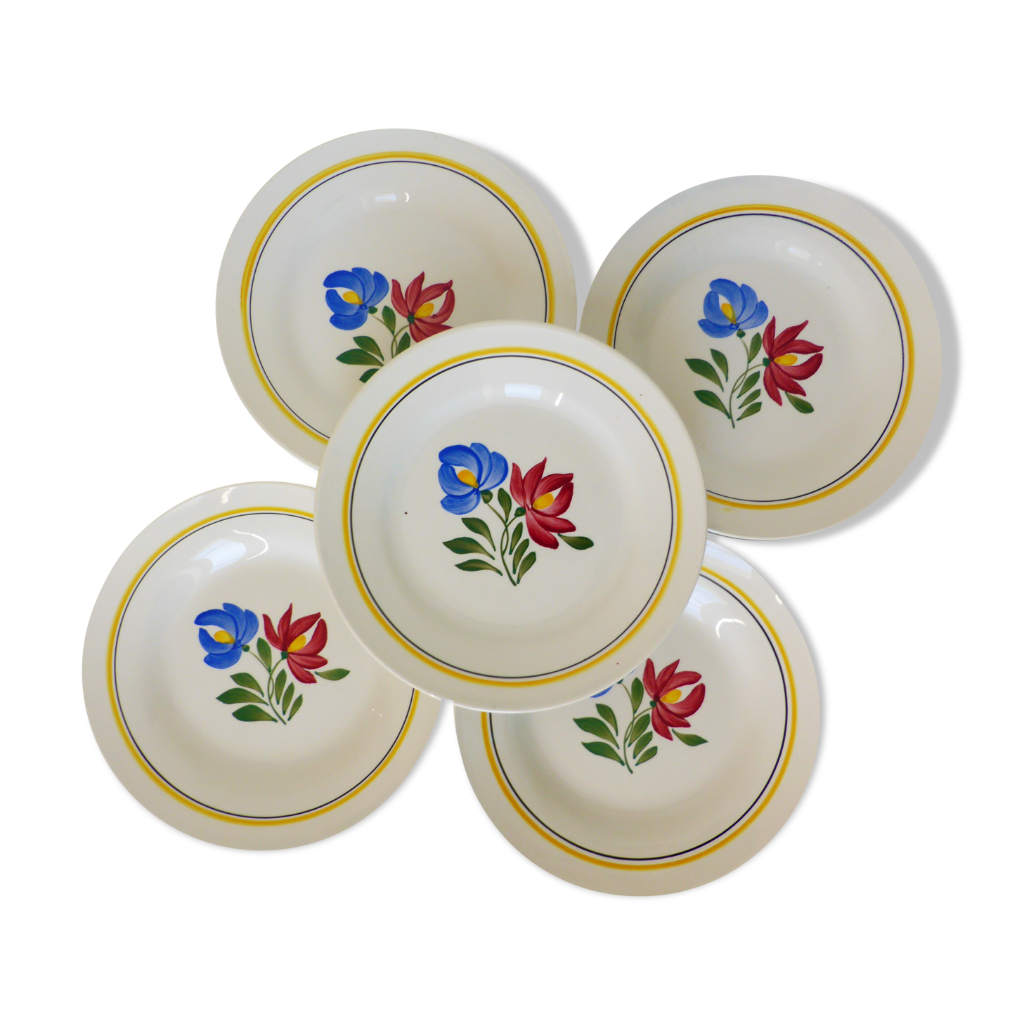5 dessert plates of Digoin Sarreguemines dunkirk model 210688
