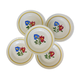 5 dessert plates of Digoin Sarreguemines dunkirk model 210688