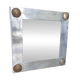 Vintage folk art mirror in cast aluminum and solid brass 60s/70s 50*50 cm