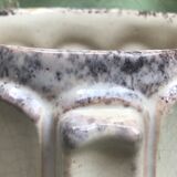 Cracked white ceramic art deco vase signed numbered pb made in france authentic piece