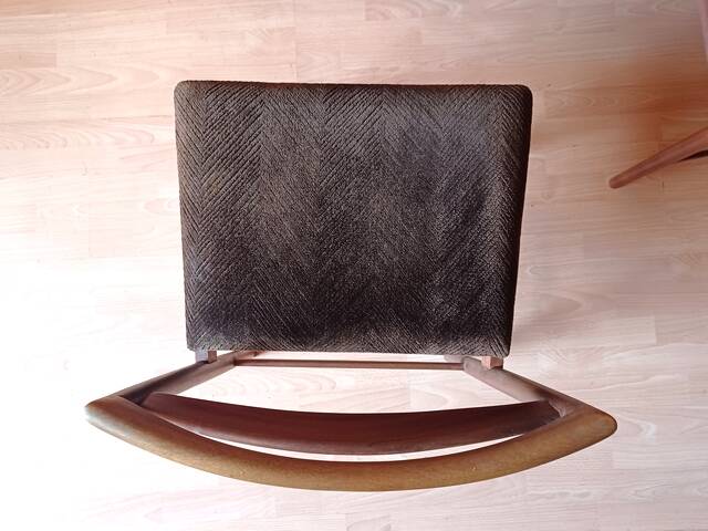 4 chaises Mcintosh teck et tissus velours vintage 1960