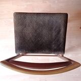4 Mcintosh teak and velvet fabric chairs vintage 1960