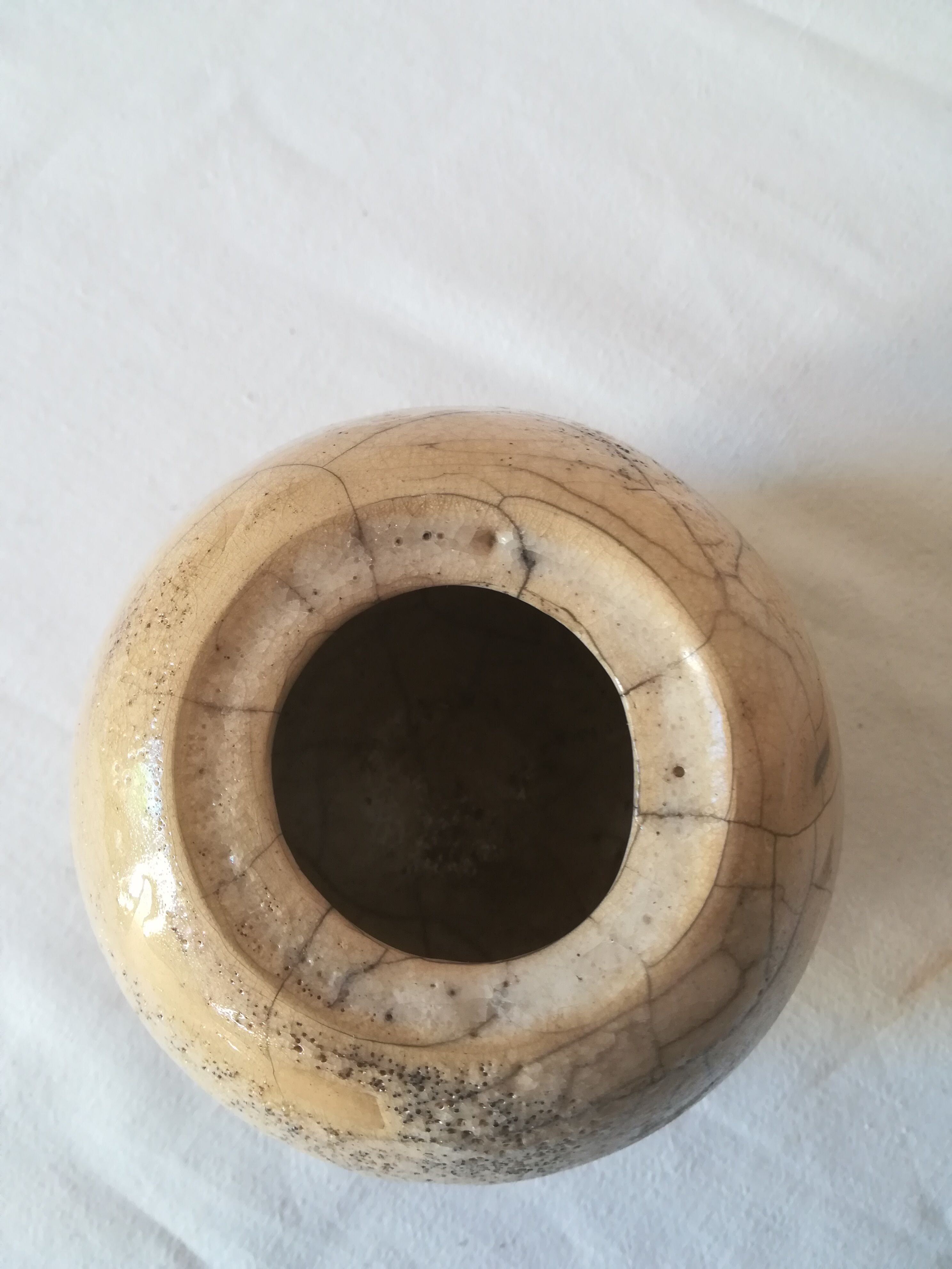 Vase ball ceramic raku