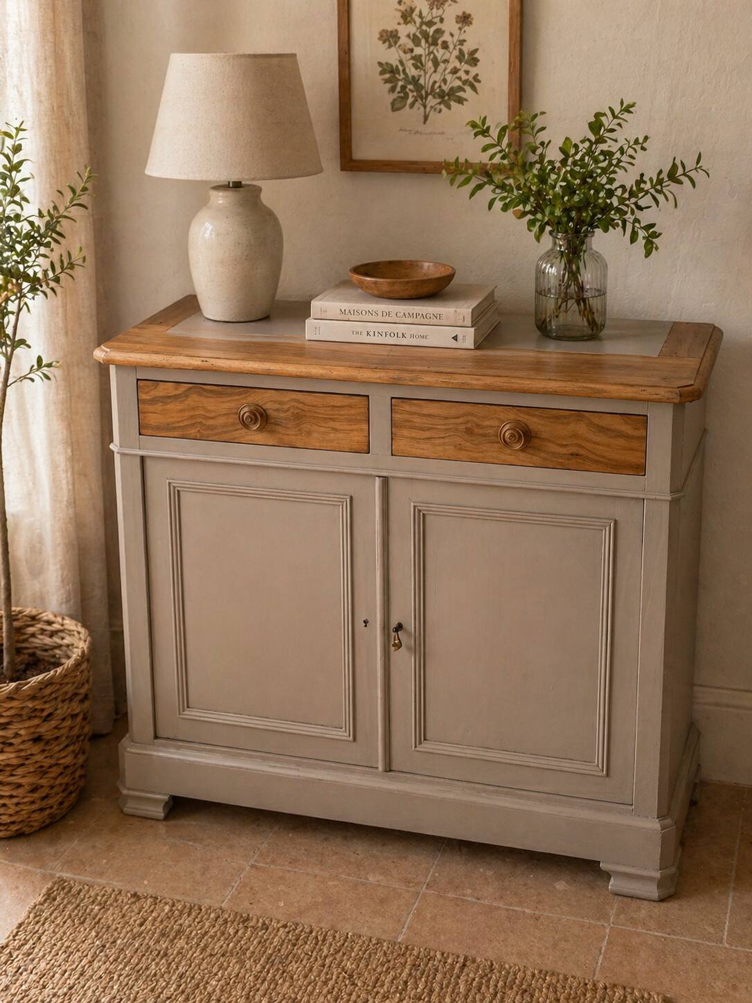 Buffet en noyer relooké