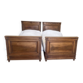 Pair of antique solid wood beds - 1900 style / Country chic