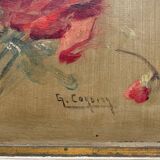Tableau bouquet de fleurs sur huile : signé G.CORDIER