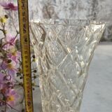 Four bohemian crystal vases