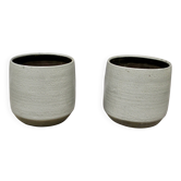 Pair of glazed ceramic flower pots