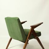 Pair of royal green velvet armchairs