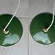Pair of vintage lampshades, old enamelled sheet metal lampshades