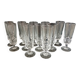 12 antique crystal champagne flutes