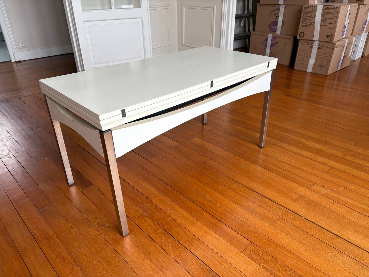 White modular designer coffee and side table by Joseph André Motte.