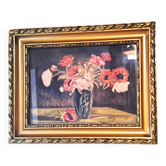 Peinture jack aquarelle nature morte france 1938 bouquet d'anémones