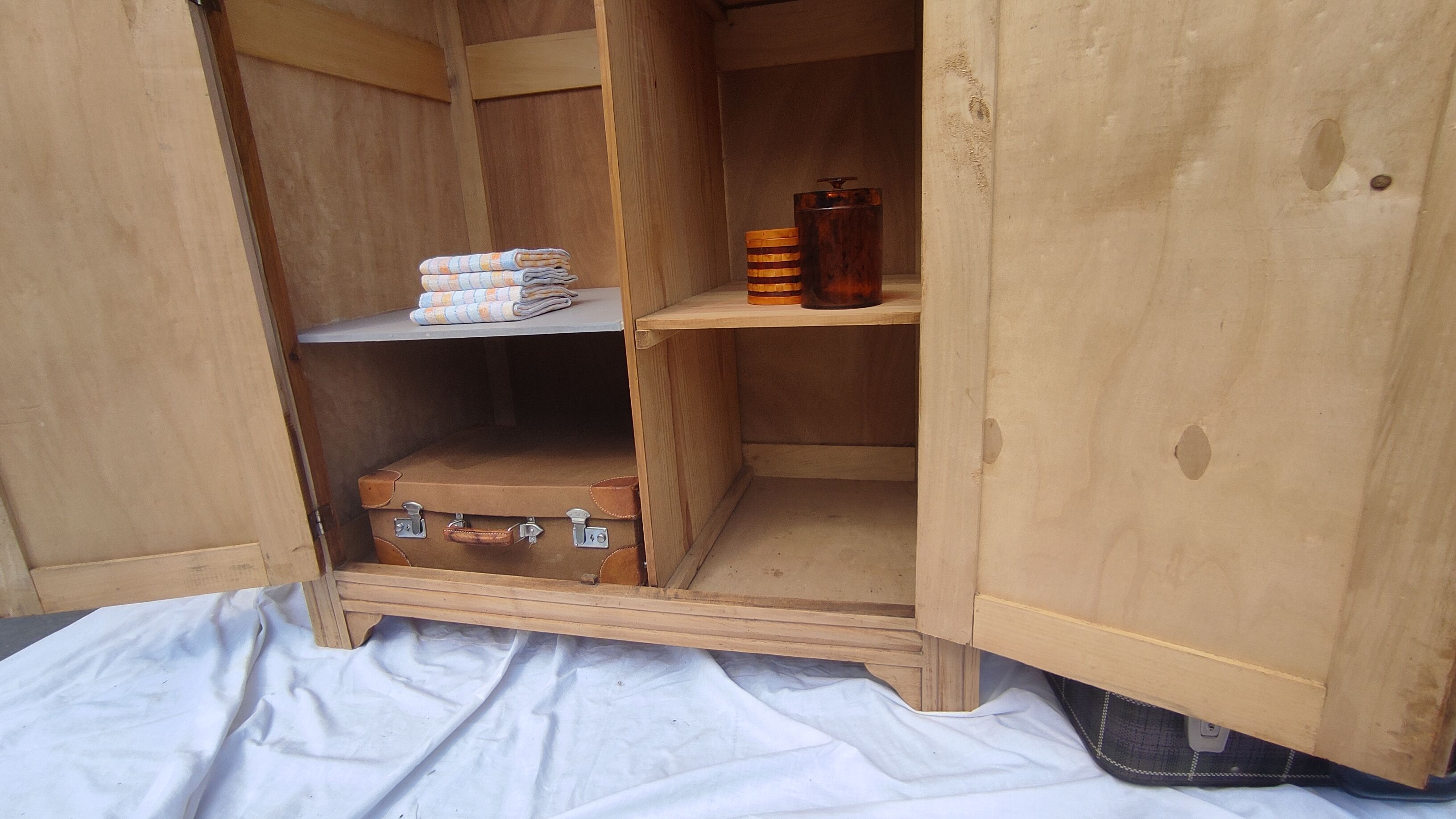 Parisian wardrobe in raw wood