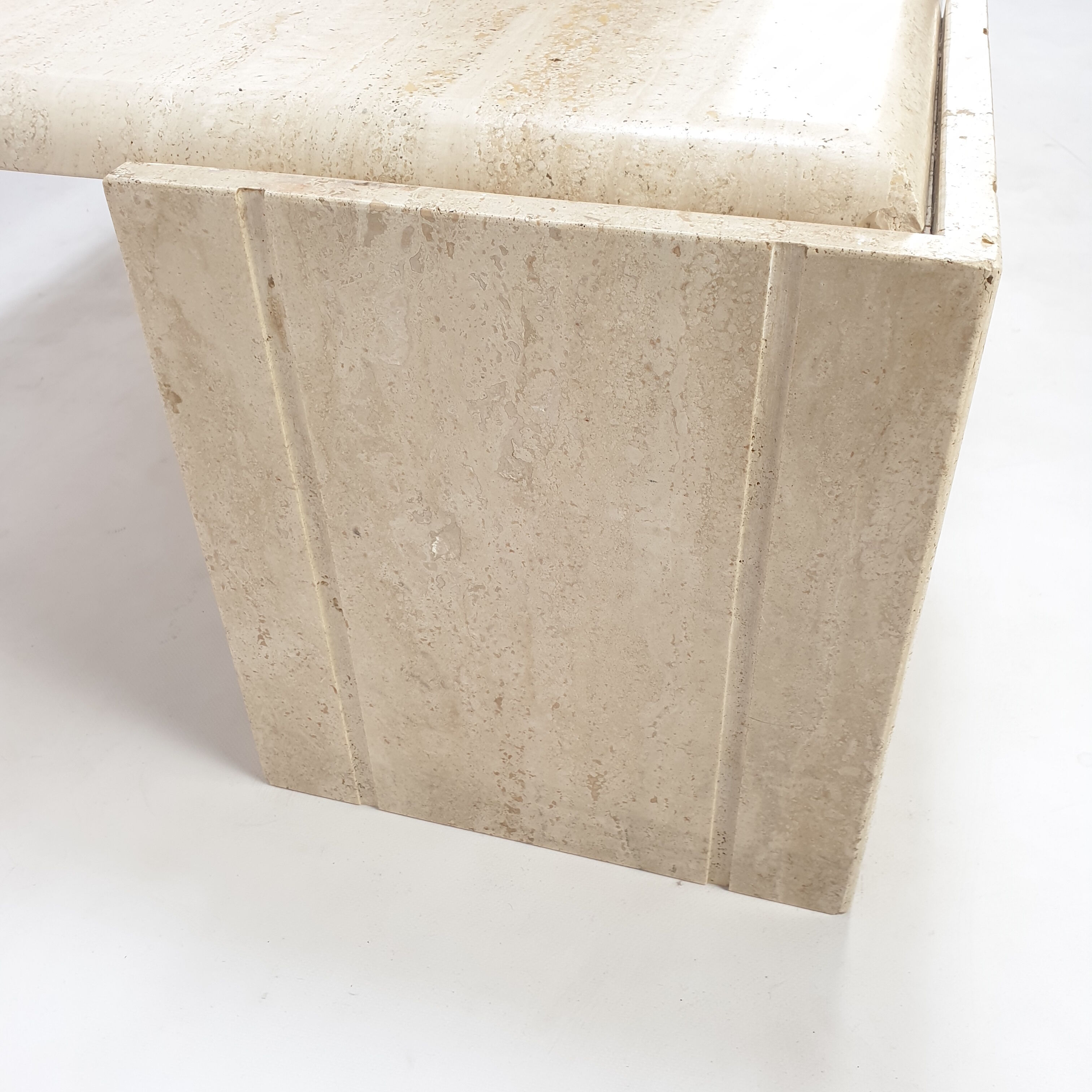 Italian travertine coffee table, 1980s