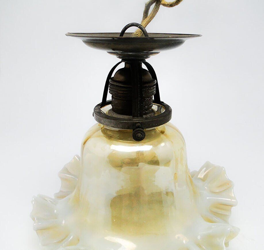 Early 20th century glass pendant lamp