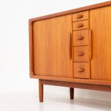 Buffet à portes tambour par Svend Dyrlund (Danemark, années 1960).