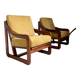 Yellow velvet sled chairs