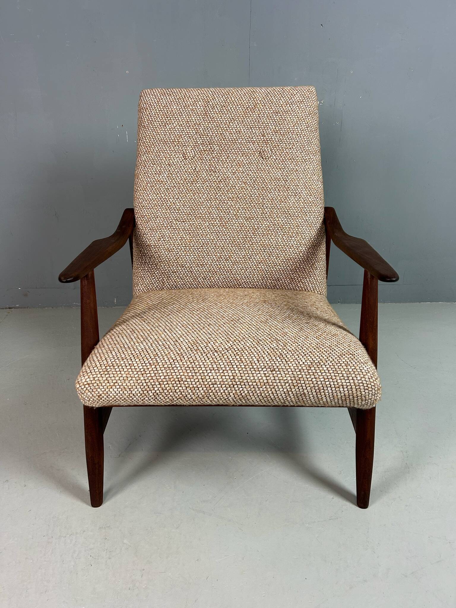 Danish teak armchair newly upholstered, 1960s