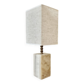 Onyx and brass lamp with a square shade.