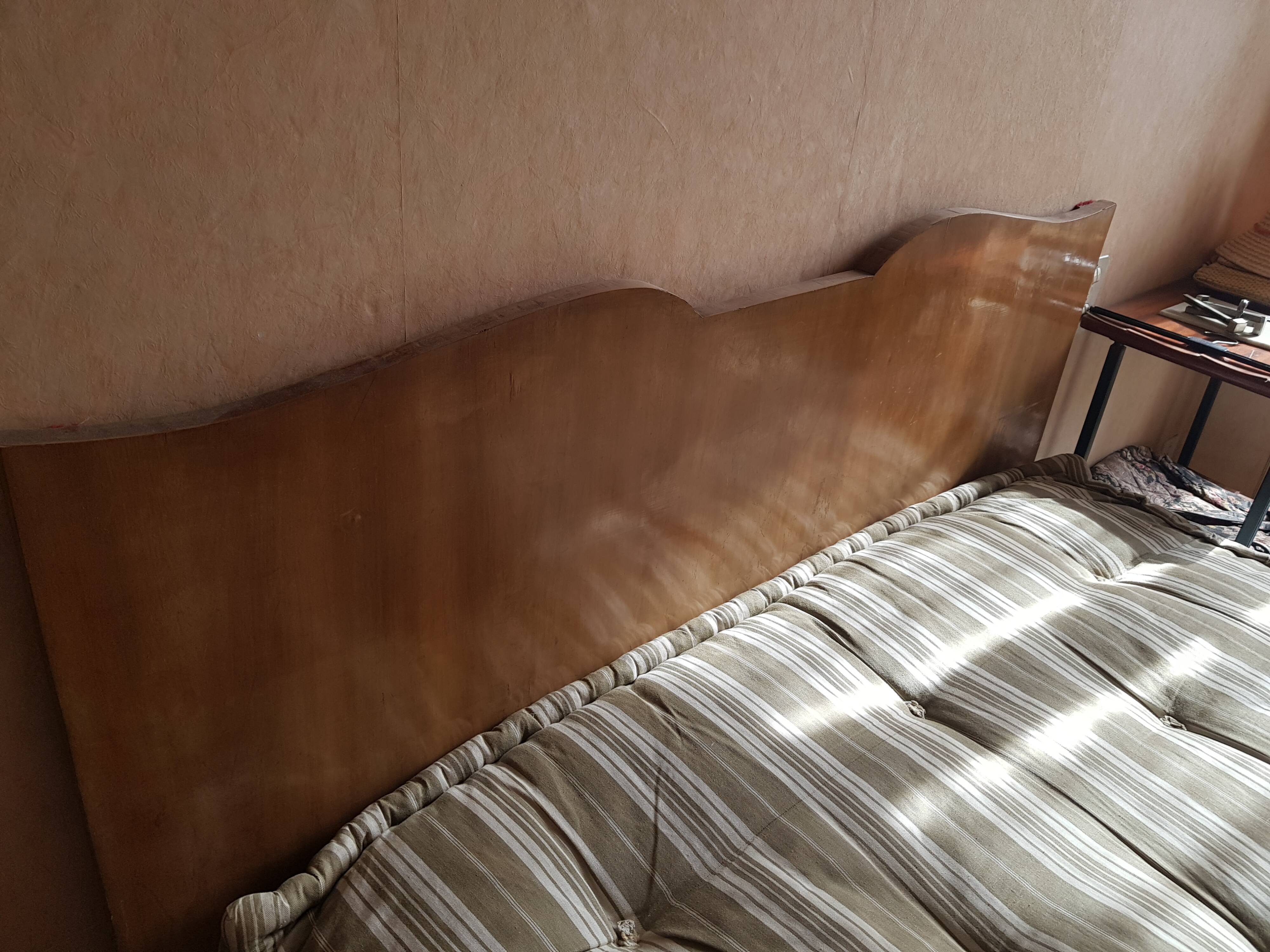 Bed frame with headboard whiskers