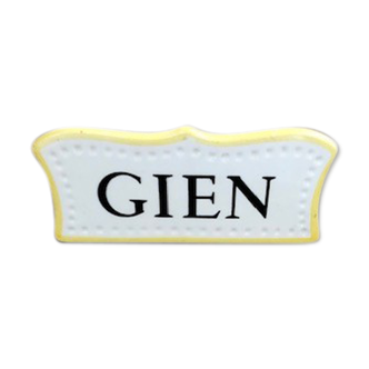 GIEN earthenware presentation label