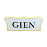 GIEN earthenware presentation label