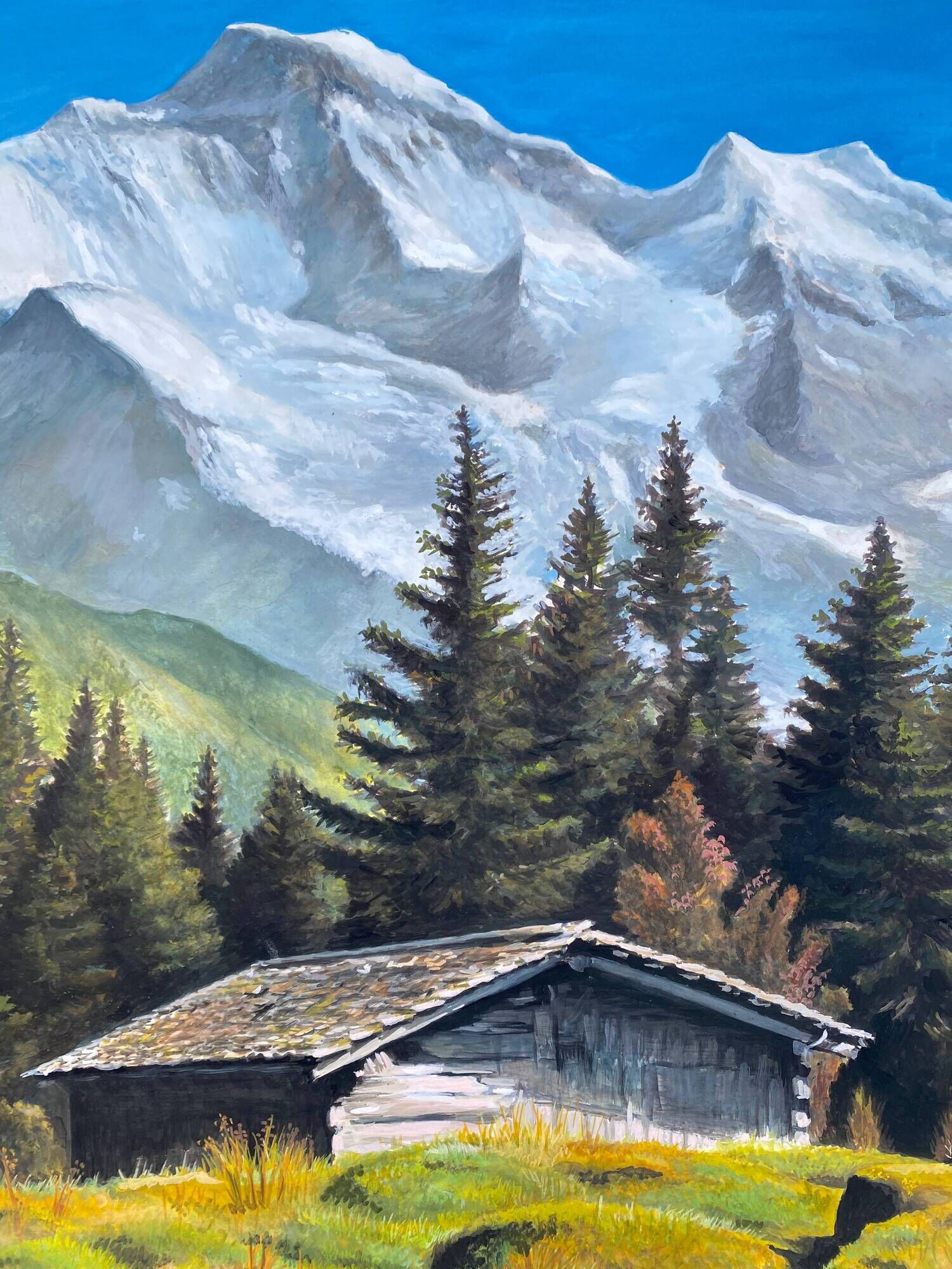 Table HSP "High Mountain Landscape with Cottage" by G. Gauthier