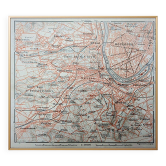 Imprimée en 1914, Sèvres, Boulogne et Meudon.