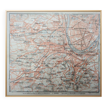 Imprimée en 1914, Sèvres, Boulogne et Meudon.