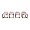 4 chaises de salle à manger en velours italien mi-centrury, années 1960