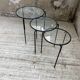 50s metal and glass nesting coffee tables