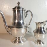 Louis XVI style silver-plated teapot and milk jug
